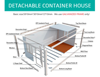 Grande maisons préfabriquées pliables assemblage rapide paquet plat conteneur de stockage dépliable maison usine fournir