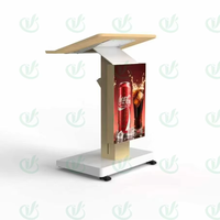 Écran d'affichage LED réglable en hauteur électriquement pour podium, idéal pour salles de conférence, églises, écoles et présentations intelligentes