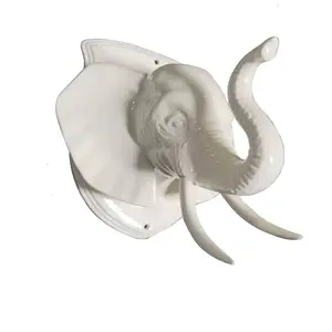 مصنع جديد مخصص فريد من نوعه رئيس الحيوان شنقا السيراميك الفيل ديكور حوائط المنزل