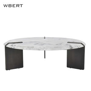 Wbert เฟอร์นิเจอร์ในบ้านสไตล์มินิมอลแบบอิตาลี, ไฟหรูหราเรียบง่ายหินอ่อนธรรมชาติผสมสามขาโต๊ะน้ำชาห้องนั่งเล่น - Product Image 1