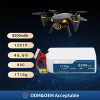Baterai LiPo HV 80C High Discharge 12S 8200mAh 45.6V untuk Baterai Drone Industri