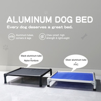 Lit pour animaux de compagnie de luxe surélevé en PVC, grand lit pour animaux de compagnie, canapé extérieur pour chien, lit pour chien et chat avec cadre en aluminium, vente en gros en Chine