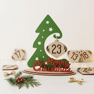 Christmas Tree Countdown <b>Calendar</b> Wooden Advent <b>Calendar</b> Tabletop Holiday Decoration Reusable Festive Home Decor - Product Image 3