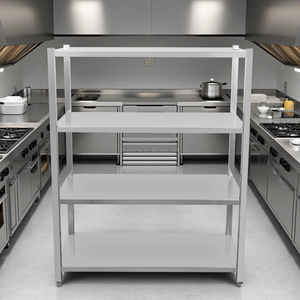 Estanterías Comerciales de Acero Inoxidable de 4 Niveles para Cocina Industrial, Unidades de Estanterías Ventiladas de Alta Resistencia - Product Image 1