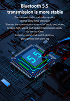 Écouteurs intra-auriculaires sans fil TWS BT haut de gamme à succès, longue autonomie, faible latence, pour le gaming RGB