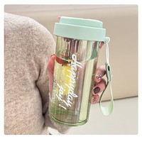 Gobelet d'été portable en paille pour tisanes, multicolore, 600 ml, sans BPA, anti-fuite, écologique, avec séparation eau, pour le bureau