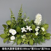 Centre de table de mariage ou de Noël, ou décoration de scène événementielle, en soie verte mélangée, réaliste, moderne, faite à la main, de haute qualité, avec motif de lotus.
