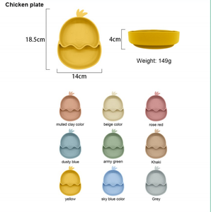 Ensemble d'assiettes amusantes en silicone de qualité alimentaire 100 % sans BPA pour nouveau-nés, cadeau idéal pour bébé, vente en gros - Product Image 4