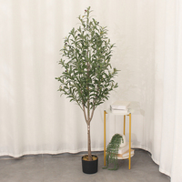 Usine d'arbre en pot vert artificiel vend des oliviers au toucher réel pour la décoration de jardin de bureau à domicile