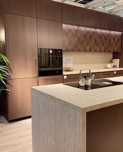Armários de Cozinha Modulares em Madeira Maciça OEM/ODM Personalizados com Portas Planas Estilo Shaker Ecológicas e à Prova de Fogo RTA Direto da Fábrica para Residências - Product Image 3