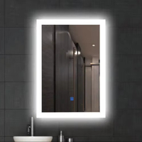 Frameless Rectangle Wall Mounted Backlit LED Bathroom Mirror Vertical Touch Switch Copper Free Silver Bath Vanity Mirror Hotel