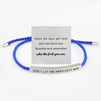 Bracelet en acier inoxydable gravé au laser personnalisé, cordon tressé réglable, bracelet d'amitié, couple, BFF, bijoux, cadeau unisexe