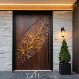 Ultima fabbrica di Design-vendita diretta case-porta d'ingresso ville <span class=keywords><strong>su</strong></span> <span class=keywords><strong>misura</strong></span>-porta d'ingresso in legno massello porta Pivot - Product Image 2