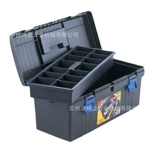 Caja de herramientas de plástico Trusco TFP 410 con 12 compartimentos, capacidad de 30L, caja de almacenamiento de herramientas portátil para uso en taller. - Product Image 1