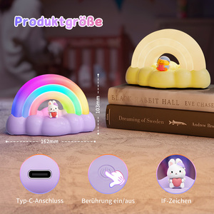Lampe de chevet LED RGB à changement de couleur, commande tactile, rechargeable, lumière d'ambiance pour chambre à coucher et chambre d'enfant - Product Image 5