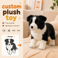 Peluche personnalisée Border Collie, jouet réaliste en coton PP doux et moelleux, anti-stress, poupée chien, cadeau de vacances, décoration intérieure