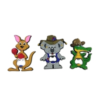Décapsuleur magnétique souple en PVC personnalisé en gros, motif animaux de dessin animé (dinosaure, kangourou, éléphant) pour réfrigérateur