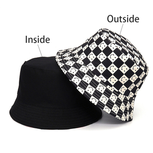Protector solar para mujer, gorra de lavabo Reversible de doble cara para hombre, con estampado de Panamá Gorras, sombreros de pescador de pesca, <span class=keywords><strong>sombrero</strong></span> de cubo a cuadros con sonrisa - Product Image 5