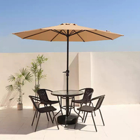 Parasol d'extérieur inclinable à manivelle, 8 baleines, auvent en polyester, protection solaire réglable pour jardin, restaurant, extérieur