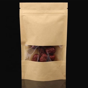 Bolsas de Papel Kraft con Ventana y Cierre Superior, Bolsas Reutilizables para Almacenamiento de Alimentos, Estilo Clásico, Embalaje Reciclable - Product Image 5
