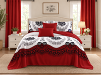 Prix d'usine – Ensemble de literie 8 pièces pour chambre à coucher, taille Queen/King, draps imprimés avec rideaux et 4 taies d'oreiller