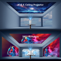 Mini projecteur prend en charge la résolution 4K 1080P, projecteur portable avec WiFi 6 et sans fil 5.4, petit projecteur de voiture, correction trapézoïdale 180 °   Réglable