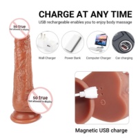 Ultra-Realistischer 17cm Silikon-Dildo mit APP/Fernbedienung, Beheizter Teleskop-Vibrator, Magnetisches Aufladen mit Saugnapf