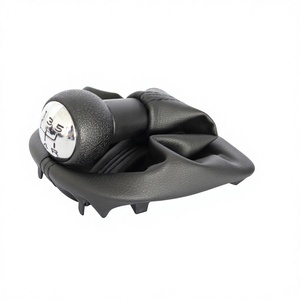 Poignée de levier de vitesse en cuir avec cache-poussière intégré pour Peugeot 106 205 206 306 406 207 307 407, design ergonomique - Product Image 1