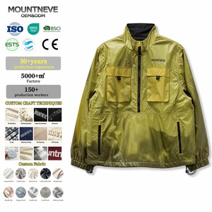 Veste Anorak Homme Personnalisée en Ripstop Métallisé à Demi-Zip Coupe-Vent Pull Cargo Streetwear Techwear Vêtement de Sport d'Extérieur OEM - Product Image 1