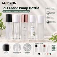 Flacon pompe à lotion en PET épaissi 100ml 120ml 130ml 150ml Emballage cosmétique pour soins de la peau avec étiquette personnalisée en sérigraphie