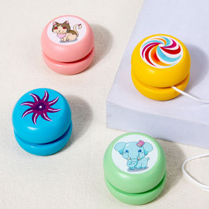 Jouet en bois pour enfants, yo-yo, balle, jeu de balle, yo-yo classique coloré en bois, dessin animé - Product Image 6