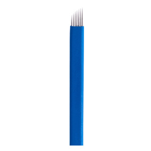 Lames d'aiguilles de <span class=keywords><strong>tatouage</strong></span> semi-permanentes China Blue Hand Needle pour broderie de sourcils et microblading, aiguilles à film bleu tranchantes - Product Image 1