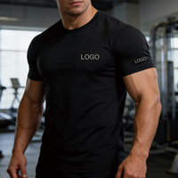 T-shirt de compression pour homme, toucher frais, 85% nylon, 15% élasthanne, protection UV, haute élasticité, col rond, manches courtes, tee-shirt de fitness