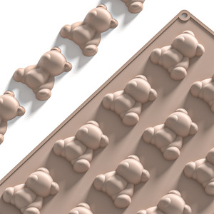 <span class=keywords><strong>Stampo</strong></span> in Silicone a Forma di Orso con 8/12 Cavità per Mousse, Cioccolato, Pudding e Dessert da Tè Pomeridiano - Product Image 3