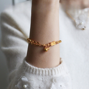 Pulsera de <span class=keywords><strong>Cadena</strong></span> <span class=keywords><strong>con</strong></span> Colgante de Calabaza y Monedas de los Cinco Emperadores para Mujer, Elegante, para Uso Diario, Apilable, Regalo, Accesorio para Muñeca Femenina - Product Image 3