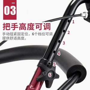 <b>Foldable</b> Portable Walking Aid For Elderly 4 Wheel Height Adjustable Shopping <b>Cart</b> Rollator With Manual Power Source - Product Image 1