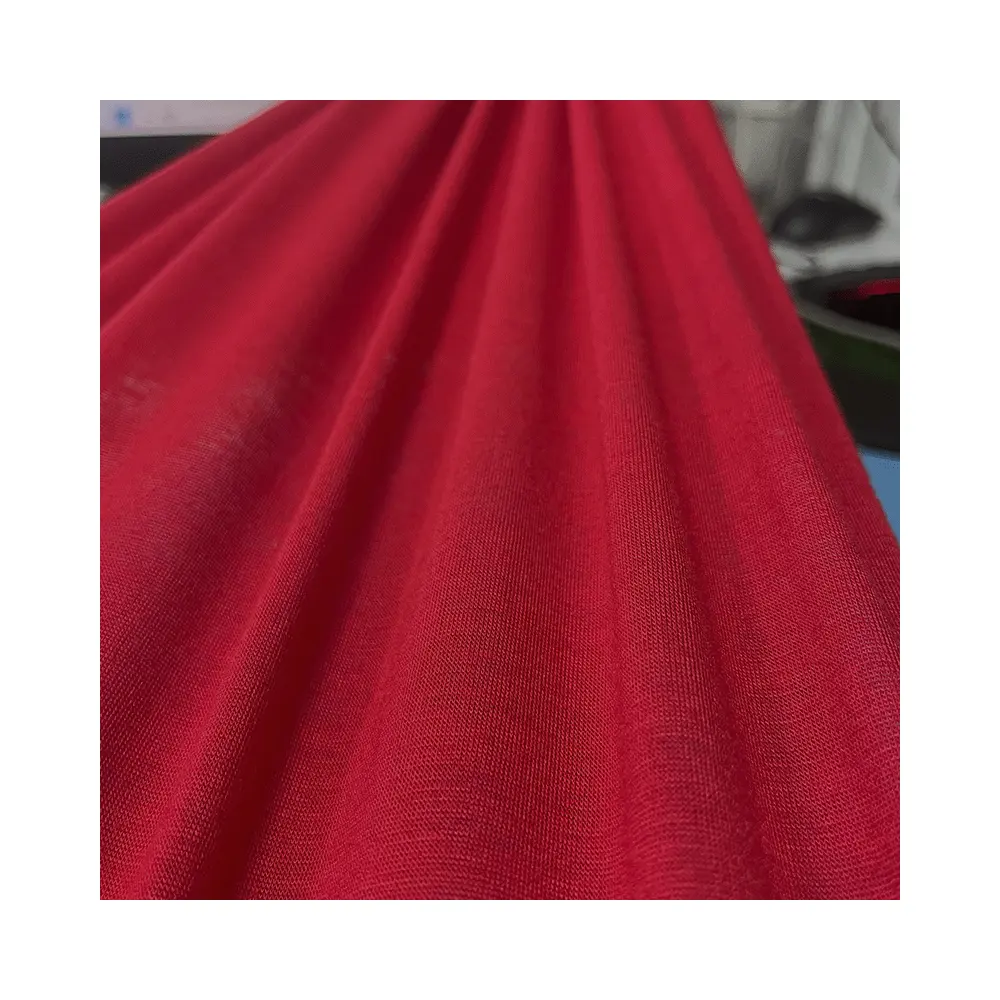 Chất Lượng 200 GSM Viscose Rayon Căng Vải 95% Viscose 5% Spandex Đồ Lót Quần Duy Nhất Đồng Bằng Đan Jersey Vải