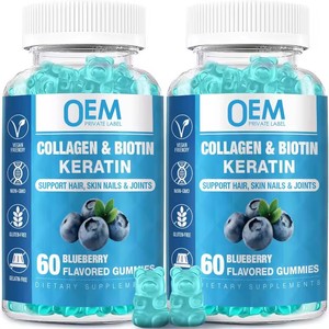 Gummies Biotine Collagène Kératine pour Femmes Soutien Beauté et Santé – 60 Bonbons Ours Supplément Vitaminé pour Cheveux, Peau, Ongles et Articulations - Product Image 1