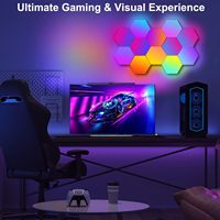 Lámpara de decoración de pared LED multicolor RGB inteligente, accesorio de iluminación Hexagonal Led para dormitorio, sala de estar, decoraciones de interior modernas, luces de pared