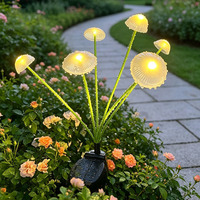 Lampe champignon en silicone à 6 têtes pour extérieur, jardin, cour, décoration d'ambiance, lampe de pelouse, transfrontalière, à énergie solaire