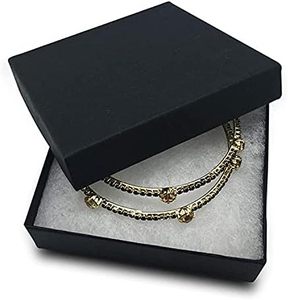 Boîte de présentation et d'emballage <span class=keywords><strong>en</strong></span> carton noir mat rembourrée de coton pour bijoux, colliers, bracelets, montres, broches, cadeaux et vente au détail - Product Image 6