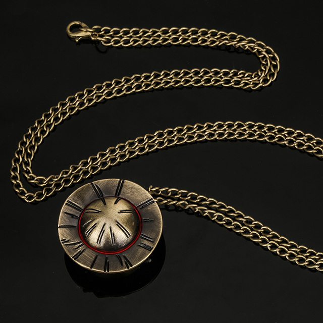 Vintage Straw Hat Anime Pocket Watch for Cosplay Gift - 1 Piece Jewelry Accessories Necklace Pendant for Fans & Collectors
