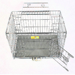 Cage pliable pour animaux de compagnie Lejia, en fil d'acier rectangulaire argenté, pour chiens, chats et lapins de petite à moyenne taille - Product Image 2