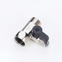 Robinet à bille trois voies 1/4 pouce, accessoire en acier inoxydable 304, poignée noire, pour cuisine et salle de bain, eau froide, garantie 5 ans