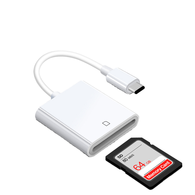 USB Type-C Smart Card Reader Supports SD/TF Cards Compatible with Mobile Phones Laptops Computers Cameras-External OTG