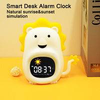 Reloj Despertador con Simulación de Amanecer y Atardecer, Luz Nocturna con Sonidos Naturales, Reloj Despertador Descriptivo para Niños, Escritorio de Estudio
