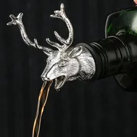 מפעל ישיר סיטונאי להתאמה אישית פקקי יין pourer 3D מתכת בעלי החיים ראש יין pourer