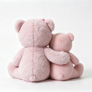 Customized Mom and Baby Pink Teddy Bear <b>Plush</b> Set, <b>Large</b> Mommy Bear with Hair Bow Holding Mini Cub Bear - Product Image 5