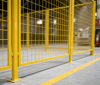 Clôture de sécurité industrielle en treillis soudé modulaire thermolaqué avec base lestée pour équipement industriel et écran de séparation