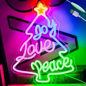 Joyeux Noël LED Sign Light Art Néon Chapeau de Noël pour la décoration intérieure pour les enfants Chambre Bar <span class=keywords><strong>Pub</strong></span> Club Party Night Christmas Night - Product Image 3